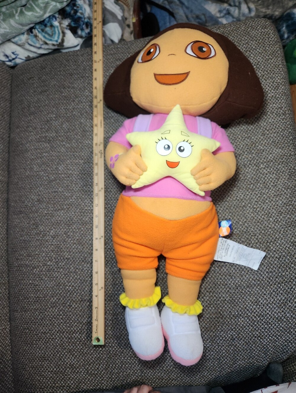 vintage 2006 Nick Jr. 28-inch plush cuddle pillow of Dora the Explorer